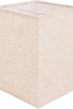 Beige Lamp Shade, 8''x8''Top 13''x13''Bottom 10'' Height, Square Lampshade Replacement Lamp Shade Natural Linen Hand Crafted for Table Lamps Floor Lamps Pendent Light, Assembly Required