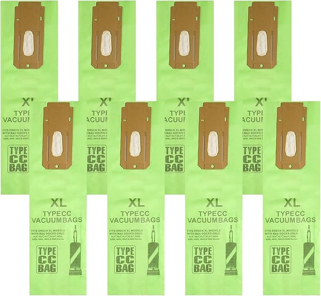 8 Pack HEPA Vacuum Cleaner Bags Fit for Oreck type CC vacuum bags,XL.Fit All Oreck XL Upright Vacuum