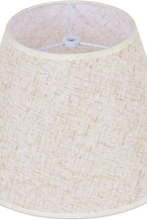 Beige Linen Barrel Lamp Shade for Table Lamps,6" Top x 10" Bottom x 7" High Small Lamp Shade,Beige Modern Fabric Lampshade,Replaceable Spider Fitter Home Decor Shade