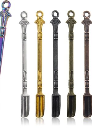 6-Pack Mini Spoons Metal Tiny Shovels 3-Inch Small Medicine Spoon for Home Kitchen Spices, Necklace Charms Pendants DIY Craft Making (Multicolor)