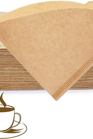 YQL Coffee Filter Paper,Size02 200 Count Natural Unbleached Disposable Coffee Filters Paper Fit for Drip Coffee Dripper