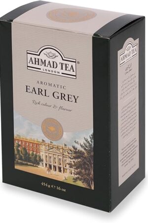 Ahmad Tea Black Tea, Earl Grey Aromatic Loose Leaf, 454g - Caffeinated and Sugar-Free