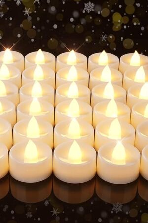 Amagic 30Pcs Flickering Flameless Tea Lights Battery Operated, 200+ Hours Long Lasting Electric Candle for Wedding Table Centerpiece, Home Decor, Gift, Holiday Decor