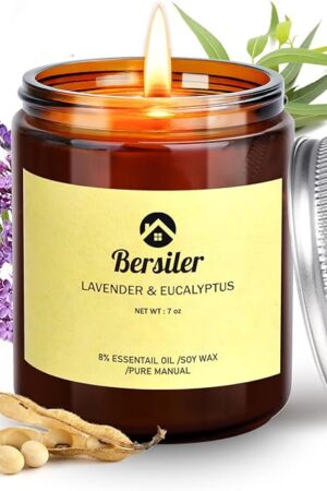 Aromatherapy Candles, Scented Candles, 7OZ Lavender Eucalyptus Candles Stress Relief and Relax for Home & Bedroom Gift for Women Birthday Christmas, Soy Wax Candle