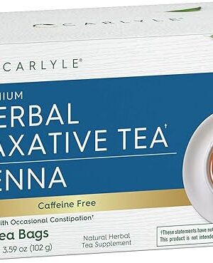 Carlyle Herbal Laxative Senna Leaf Tea | 60 Tea Bags | No Caffeine | Helps with Occasional Constipation | Vegetarian, Non-GMO & Gluten Free
