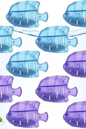 10PC Humidifier Cleaner Fish Universal Humidifier Tank Cleaner Works in All humidifiers and Fish Tanks Purifies Water, Prevent Hard Water Build-Up,Demineralization Cleaner(Blue Purple)