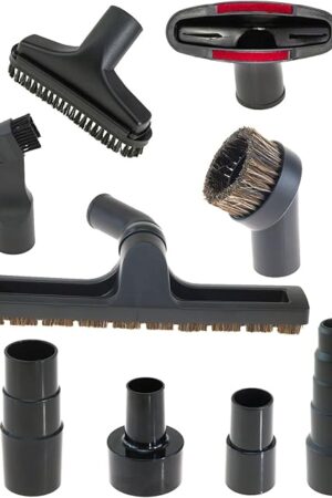 11 PCS Universal Vacuum Attachments Kit for Shop Vac Accessories - Includes Horse Hair Vacuum Brush, Floor Brush, Crevice Tool, and Hose Adapters for 2 1/2" to 1 1/4" & 1 7/8" to 1" Hoses