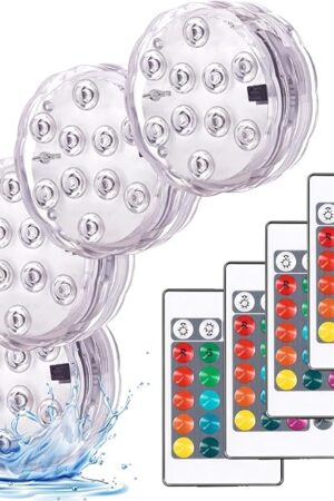 YiaMia Submersible Led Battery Operated Spot Lights with Remote