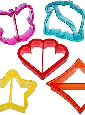 Colorful Sandwich Cutter Shapes, Multi Colors and Cute Design Sandwich Cutters That Your Kids Will Love, By Exultimate (Set of 7)