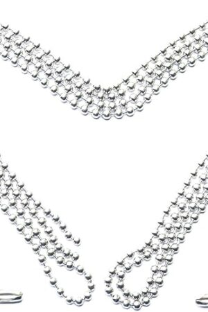 Ceiling Fan Pull Chain, 60 Inch Pull Chain Extension for Ceiling Fans and Light Fixture, Rust Proof Stainless Steel Ball Chain with Matching Connectors (3mm Diameter, Silver)