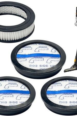 Vacuum Filters Compatible with Eureka Vacuum Cleaners NEC285GR, NEC280TL, 3 Pack Flet Filters and 1 Pack HEPA Filter