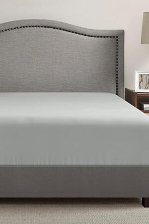 Comfort Spaces Coolmax Moisture Wicking Fitted Sheet ONLY Super Soft, Fade Resistant, All Elastic Deep Pocket Fits Up to 16" Mattress - Warm Weather Cooling Sheets for Night Sweats, Queen, Grey