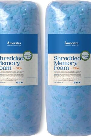 Bean Bag Filler Shredded Memory Foam Filling 10 Pounds, Pillow Stuffing Bean Bag Refill Material for Pouf Ottoman Couch Cushion Dog Bed Stuffed Animals and Art Crafts - Blue