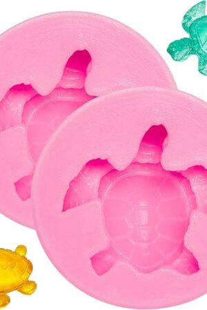 Boao 2 Pieces Sea Turtle Silicone Mold Turtle Candy Fondant Mold Tortoise Chocolate Making for DIY Baking Cake Desserts Decoration Tools