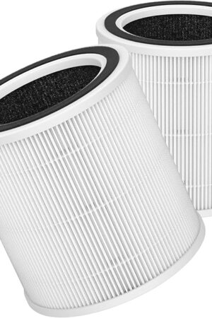 AC400 Replacement Filter Compatible with Purivortex AC400 Purifiers, 3-in-1 Filter（2-Pack）-White