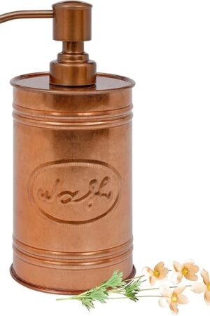 Autumn Alley Copper Farmhouse Soap Dispenser Kitchen - Liquid Soap Dispenser for Bathroom - Dispenser for Hand Wash, Sanitizer, Lotion, and Rustic Soap Dispenser Dish with Pump, 17.5 oz, Copper