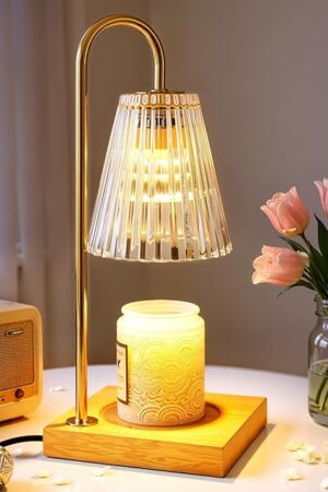 Candle Warmer Lamp with Timer Dimmer, Birthday Gifts for Mom Women Friend Sister, House Warming Gifts, Vintage Clear Wax Melt Warmer, Fall Decorations Office Apartment Dorm Room Home Decor