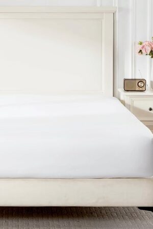 White Queen Fitted Sheet,Soft and Breathable for Sleeping,Cooling Fitted Sheets,16“ Deep Pocket, 1pack (White, Queen)