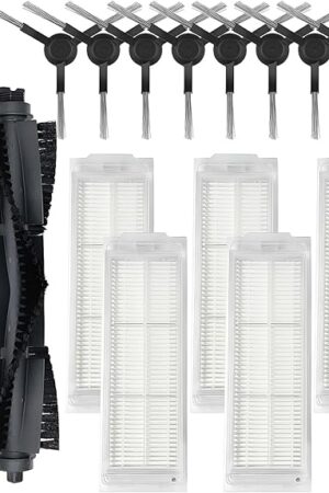 WVCR200S Accessories Kit for WYZE Robot Vacuum Cleaner WVCR200S Replacement Parts Kit, 2 Main Roller Brush, 6 Hepa Filter, 8 Side Brush, 1 Cleaning Tools (17PCS)