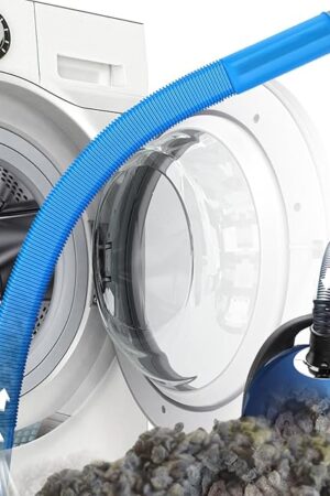 Dryer Vent Cleaner Kit, Dryer Lint Vacuum Attachment Compatible with Most Vacuum Cleaner, Dryer Vent Cleaning Tool Vacuum Hose with Universal Connector, 31.5 Inch, Blue