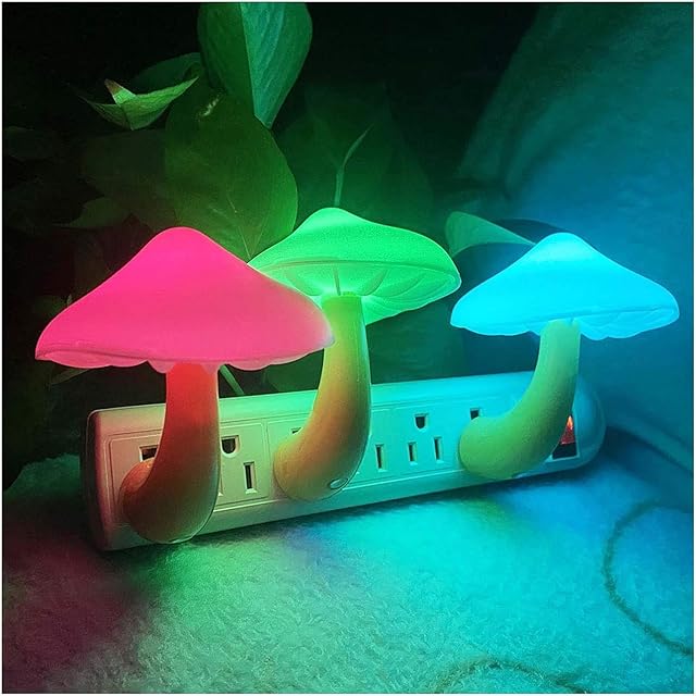 3 Pack Mushroom Night Light Lamp 7-Color