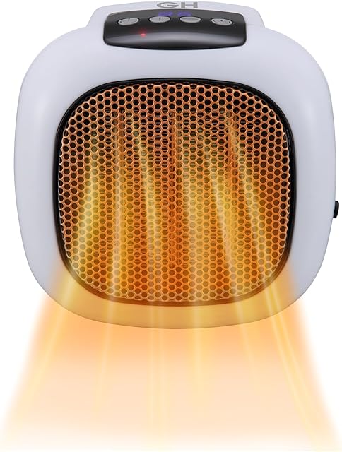 Digital Ceramic 750-Watt Wall Outlet Plug-in Space Heater by Good Housekeeping (White)