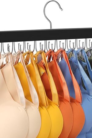 Bra Hanger for Closet, Tank Top Hanger 20 Hooks Capacity, Foldable Bra Hangers for Closet Organizer and Storage, Multi Tank Top Hangers Space Saving (1)