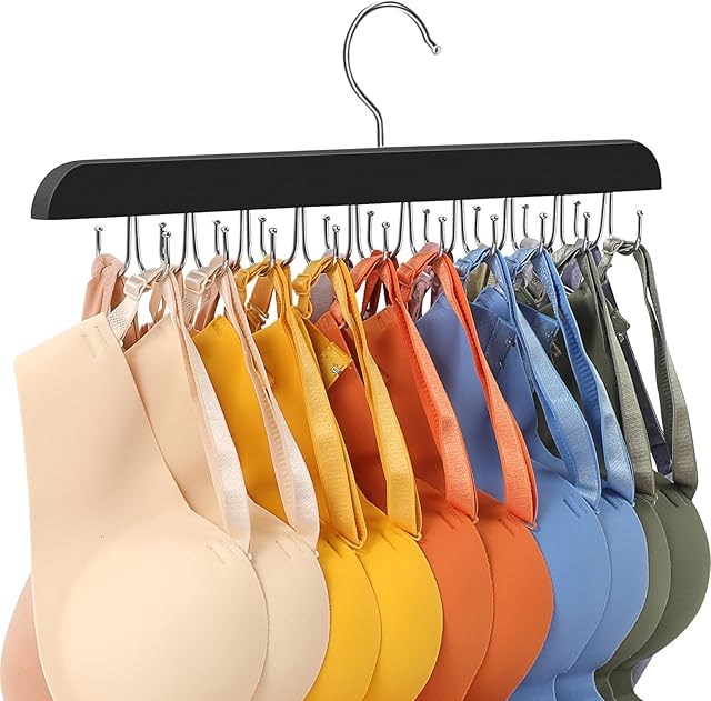 Bra Hanger for Closet, Tank Top Hanger 20 Hooks Capacity, Foldable Bra Hangers for Closet Organizer and Storage, Multi Tank Top Hangers Space Saving (1)