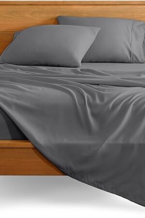 Bare Home Twin XL Sheet Set Microfiber 1800 3 Piece Set Twin XL Grey