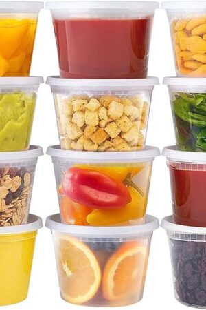 Deli Containers with Lids 16 oz [24 Set] - Food Storage Containers with Lids Freezer Safe, Soup Containers for Restaurant, BPA Free | Portion Control | Leakproof | Microwave| Washable…