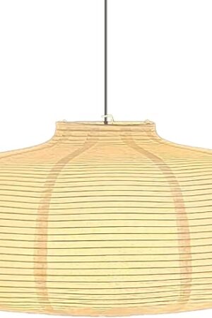 (22.05Inch) Large Paper Lantern, White Pumpkin Paper Lamp Shade, Handmade Folding Hanging Paper Lamp Shade, Suitable for Indoor Ceiling Light Decor (22.05)