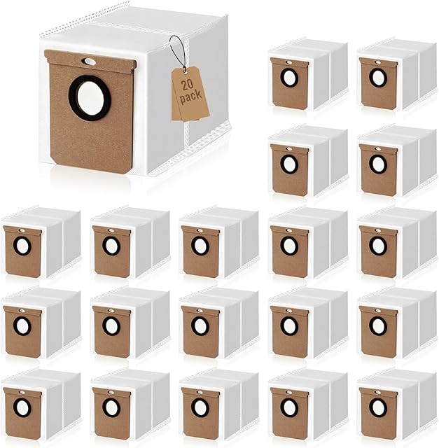 20 Pack L60 Dust Bags Replacement Compatible With Eufy L50 SES, L60 SES Vacuum Cleaner Self-Empty Station,2.5L Eufy L60 Replacement Bags for Haier H9 Plus,Conga 1000,8090 Ultra,9090AI Vacuum Cleaner