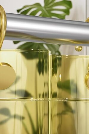 AmazerBath Gold Shower Curtain Hooks, Shower Curtain Rings Modern Decorative Shower Curtain Hooks Rust Proof Smooth Metal Shower Hooks for Shower Curtain Hangers Bathroom Shower Rod Hook, 12Pcs