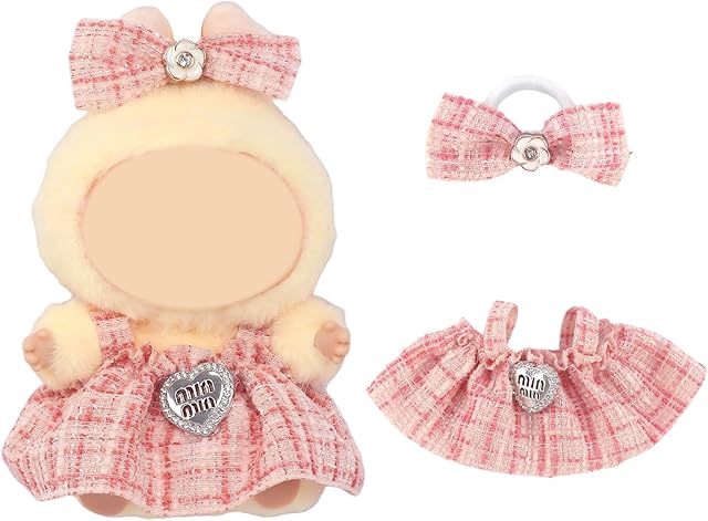 The 17cm Doll Clothes & Accessories Outfit Set for 6.7" Dolls - Fashion Dresses with Bow Headwear(NO Doll), Luxury Chic Doll Clothing & Style
