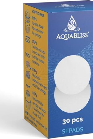 AquaBliss Shower Filter Sediment Pads - Protect your Skin & Hair from Rust, Dust, Sand and other impurities in your water. Compatible with SF400 & SF500-30-Pack