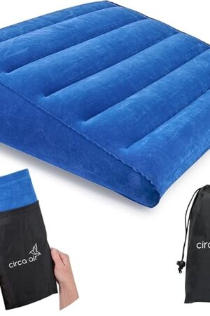 Circa Air Inflatable Wedge Pillow for Travel - Lightweight & Portable. Travel Wedge Pillow for Sleeping, Acid Reflux, Gerd, Snoring. for Back, Leg Elevation & Knee Support. Bed Wedge Pillow