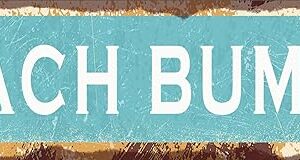 Vintage Tin Sign Retro Metal Beach Bum Blvd Signs Stylish Wall Art Plaques for Home Decor Bathroom Kitchen House and Gothic Wall Decor or as a Unique Poster 16x4 in