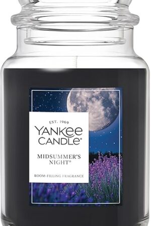 Yankee Candle Large Jar Scented Candle with up to 150 Hour Burn Time, Premium Plant Wax Blend for Consistent Burn, 22 oz Jar Candle with Room Filling Fragrance, Midsummer's Night
