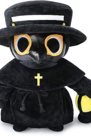 The Plague Doctor Plush Toy, 16" Big Weighted Spook Cute Stuffed Plushie Pillow Doll, Soft Large Fluffy Halloween Hugging Cushion Decor, Present for Kids and Adults