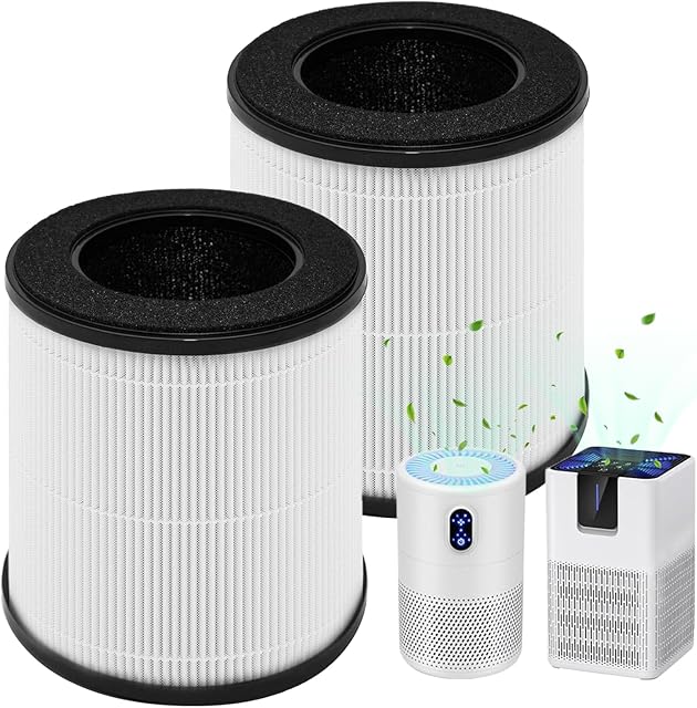 B-D02L/ M05 Replacement Filter, Compatible with MOOKA B-D02L/M05 & KOIOS B-D02L and VEWIOR B-D02U Air Purifier, 3-in 1 H13 True HEPA Filter, 2 Pack