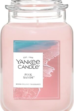 Yankee Candle Large Jar Scented Candle with up to 150 Hour Burn Time, Premium Plant Wax Blend for Consistent Burn, 22 oz Jar Candle with Room Filling Fragrance, Pink Sands