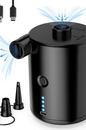 Air Pump for Air Mattress, Air Mattress Pump for Inflatables, Quick Fill Inflator Deflator Air Pump Perfect for Outdoor Camping Inflatable Boat Blow Up Pool Water Toy Car Air Bed