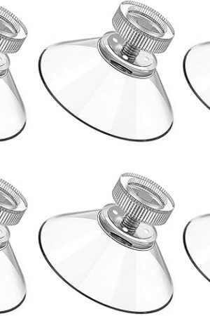 6pcs Screw Suction Cups Glass Suction Pads 40mm Clear PVC Plastic Sucker Pads Without Hook Extra Strong Suction Power Holder for Bathroom Wall Window Car Shade License Plates
