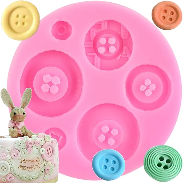 Button Shape Silicone Fondant Molds For Cake Decorating Cupcake Topper Chocolate Candy Gum Paste Polymer Clay