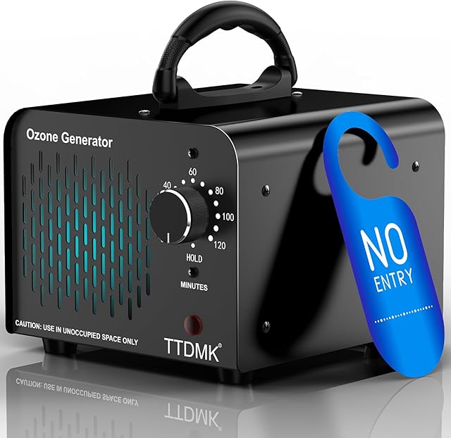 Ozone Generator 15,000mg/h, Commercial Ozone Machine Odor Removal, High Capacity Ozone Machine, Home Ozone Generator for Car, Home, Smoke, Pet, etc (Black) - by TTDMK