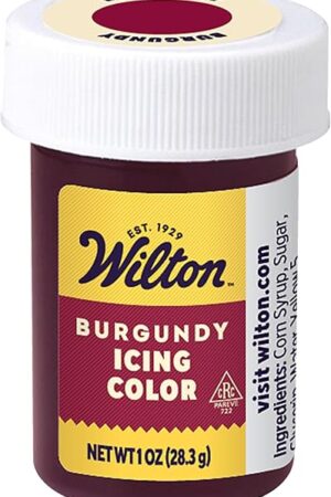 Wilton Gel Food Coloring, Highly Concentrated Gel-Based Icing Color for Frosting, Fondant, Batter & Dough, Vibrant & Blendable Cake Decorating Dye, 1 oz., Burgundy
