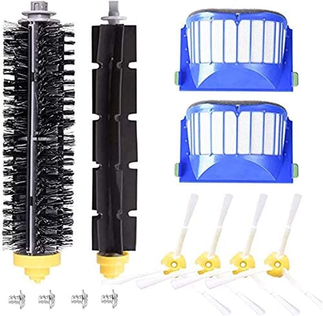 Accessory for iRobot Roomba 600 610 620 630 645 650 655 660 680 500 Series Model 595 Replacement Kit Replenishment Parts Set Filter Side Brush Bristle Flexible