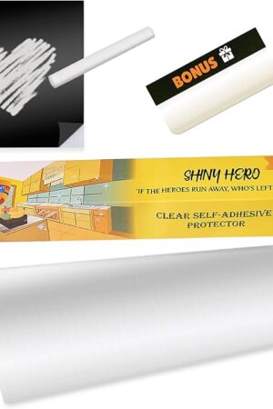 Clear Wall Protector Contact Paper - Self Adhesive Removable Film Kitchen Cabinet Liner Transparent Sheet Plastic Foil Backsplash Oil Waterproof Wallpaper Heat Resistant Furniture Door Scratch Cat Dog
