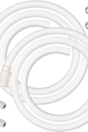 2 Pack 5 FT Air Conditioner Drain Hose Kit, Plastic Tube for AC Condensate, Flexible&Durable Drain Hose for Mini Split AC&Portable AC Washer Dishwasher Faucet