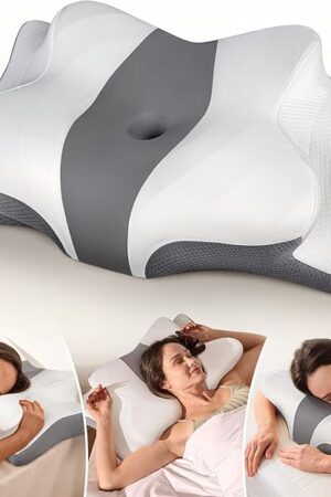 Cozyplayer True Cooling Cervical Neck Pillow for Pain Relief, Ergonomic Side Sleeper Pillow for Neck Support, Odorless Orthopedic Contour Memory Foam Pillows, Bed Pillow for Back Stomach Sleeper